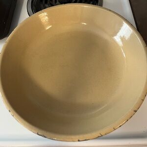 RRP Roseville Large Pasta Serving Bowl. Blue- beige Spongware  design.  Ceramic